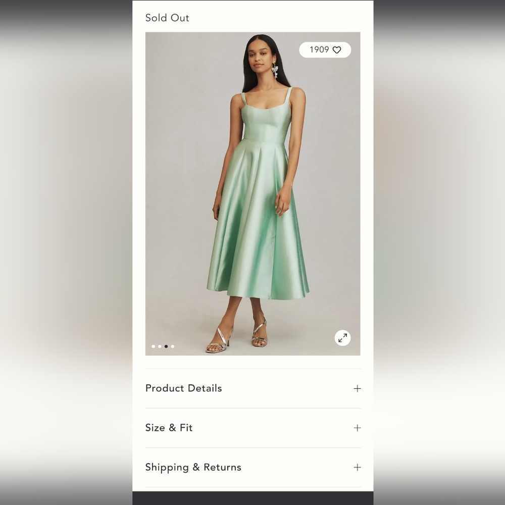 Anthropologie Mare Mare Scoop Neck Cutout Midi green dress
